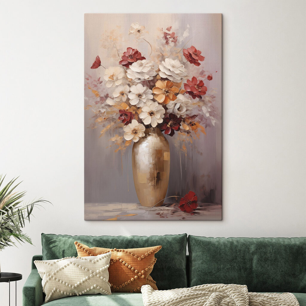 Painting of flowers in a vase