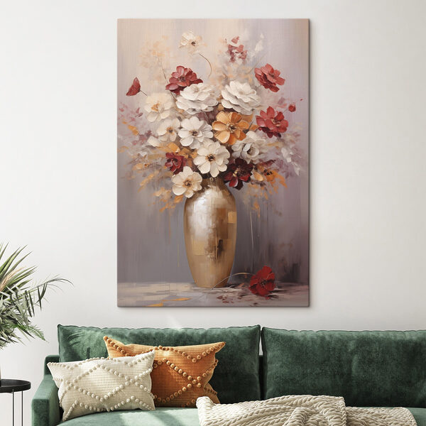 Painting of flowers in a vase