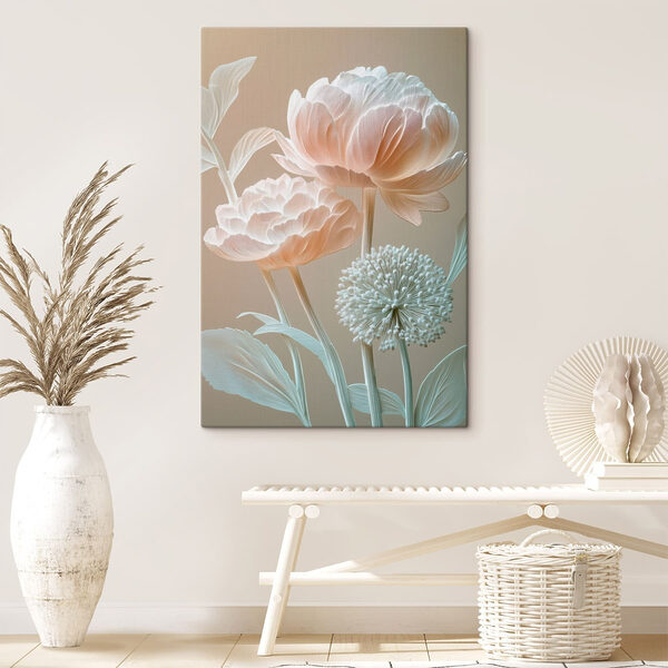 Canvas Schilderijen Canvas Schilderijen Verfijnde bloemen in zachte tinten (Artikelnummer: s49208)