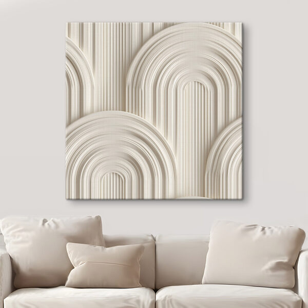 Canvas Schilderijen Canvas Schilderijen Witte muur met gebogen vormen (Artikelnummer: s49244)