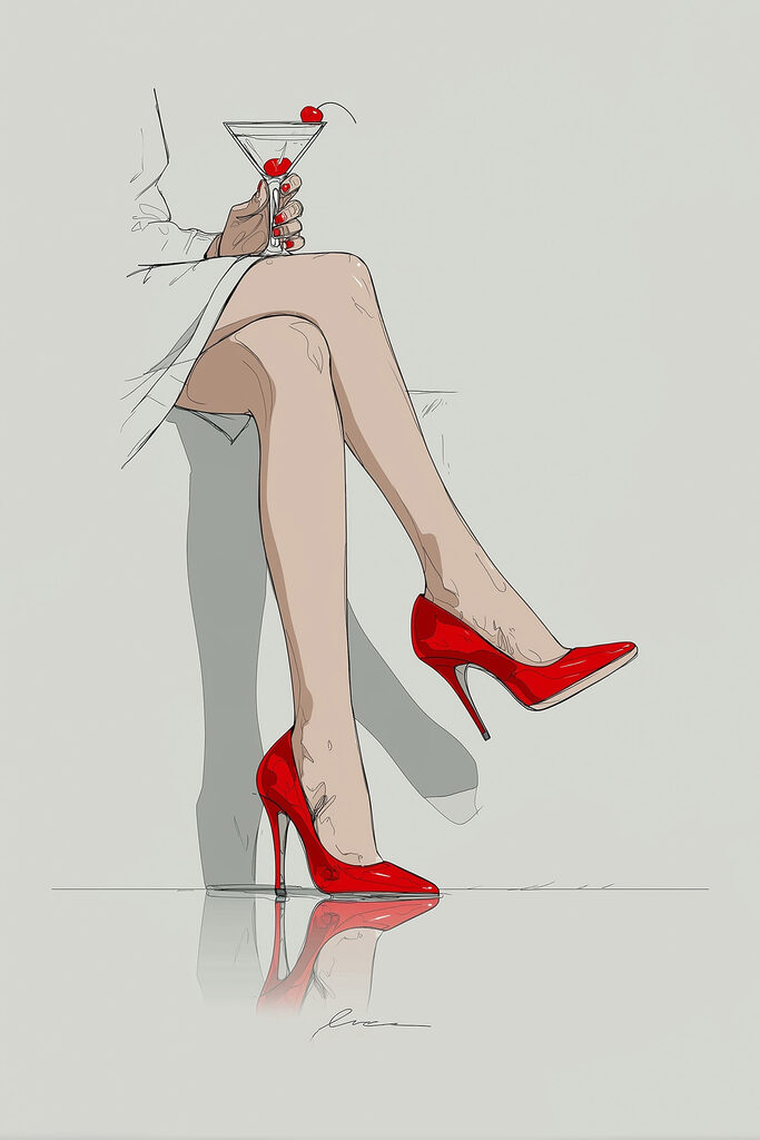 Woman's legs in red high heels