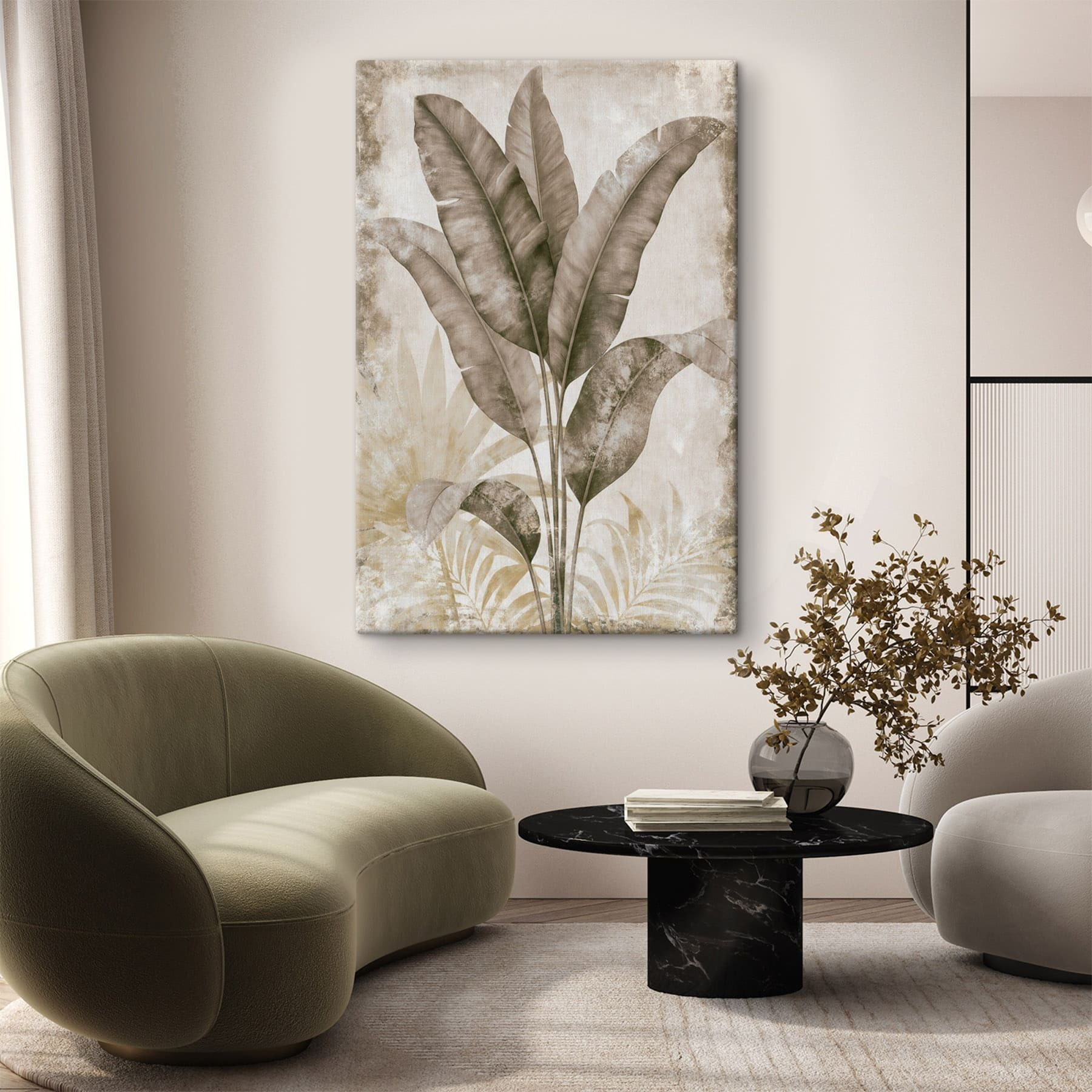 Whimsical foliage in soft tones