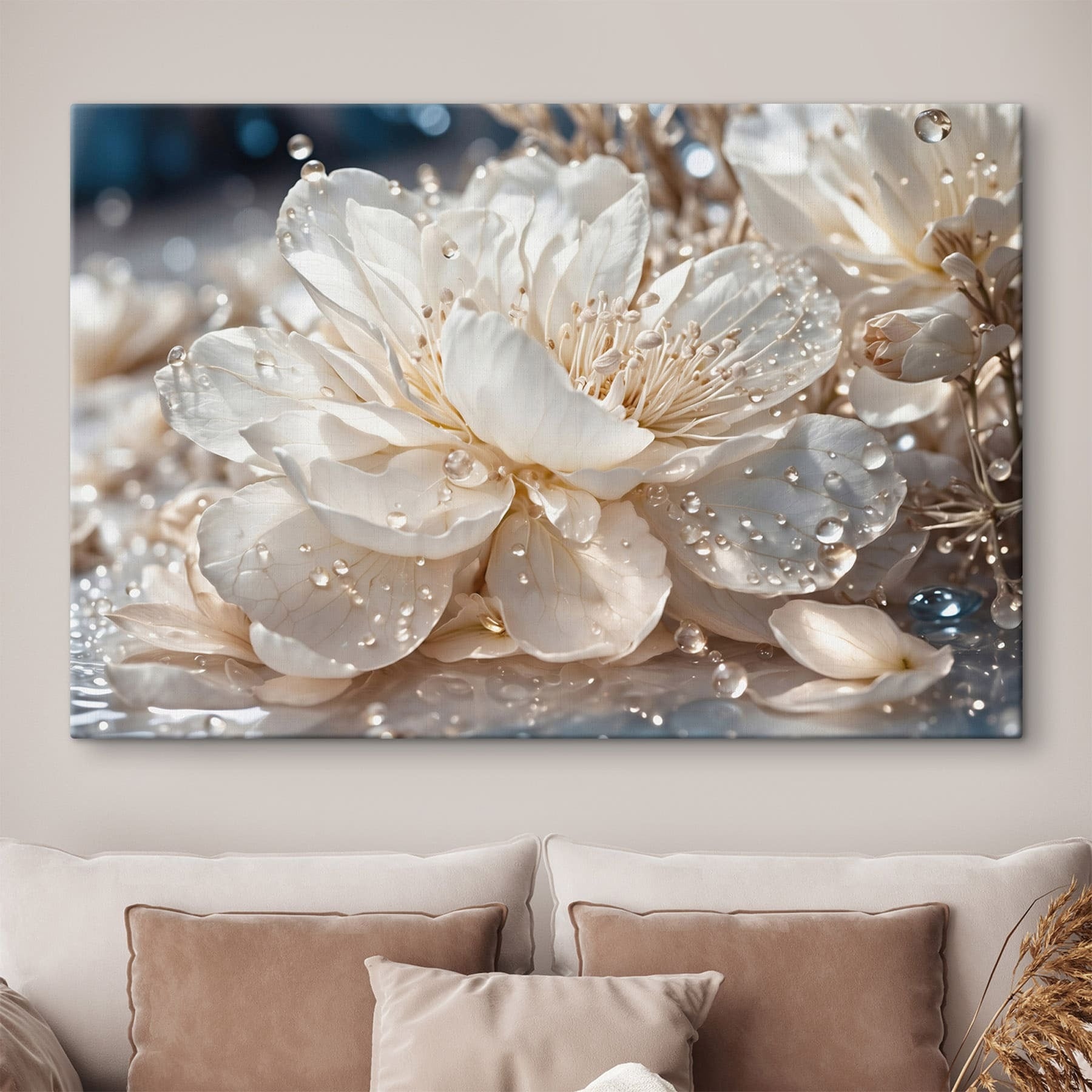 Delicate blooms adorned with droplets