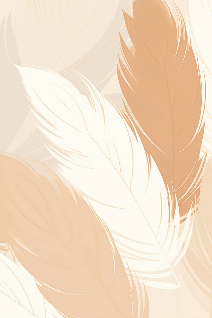 Group of feathers on a surface