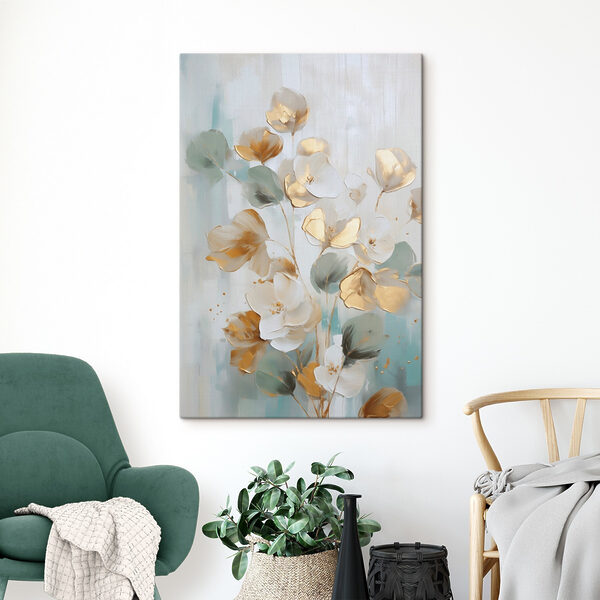 Canvas Schilderijen Canvas Schilderijen Schilderij van bloemen op een witte achtergrond (Artikelnummer: s49399)
