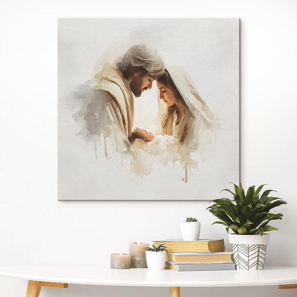 Canvas Schilderijen Canvas Schilderijen Een man en een vrouw in dekens die elkaar aankijken (Artikelnummer: s49422)