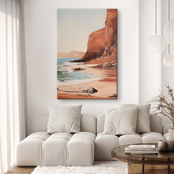 Canvas Schilderijen Canvas Schilderijen Schilderij van een strand en kliffen (Artikelnummer: s49476)
