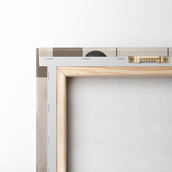 Wall art with geometric shapes and circles