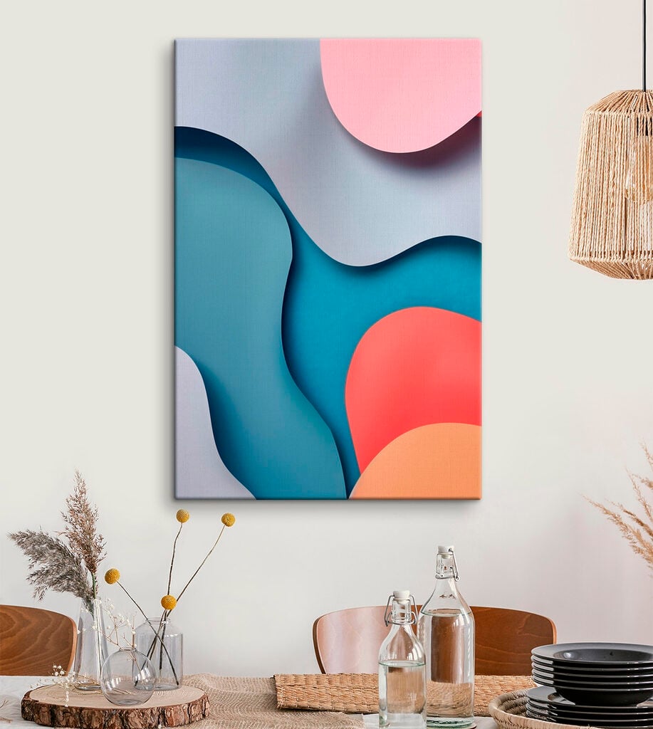Colorful paper cut out shapes