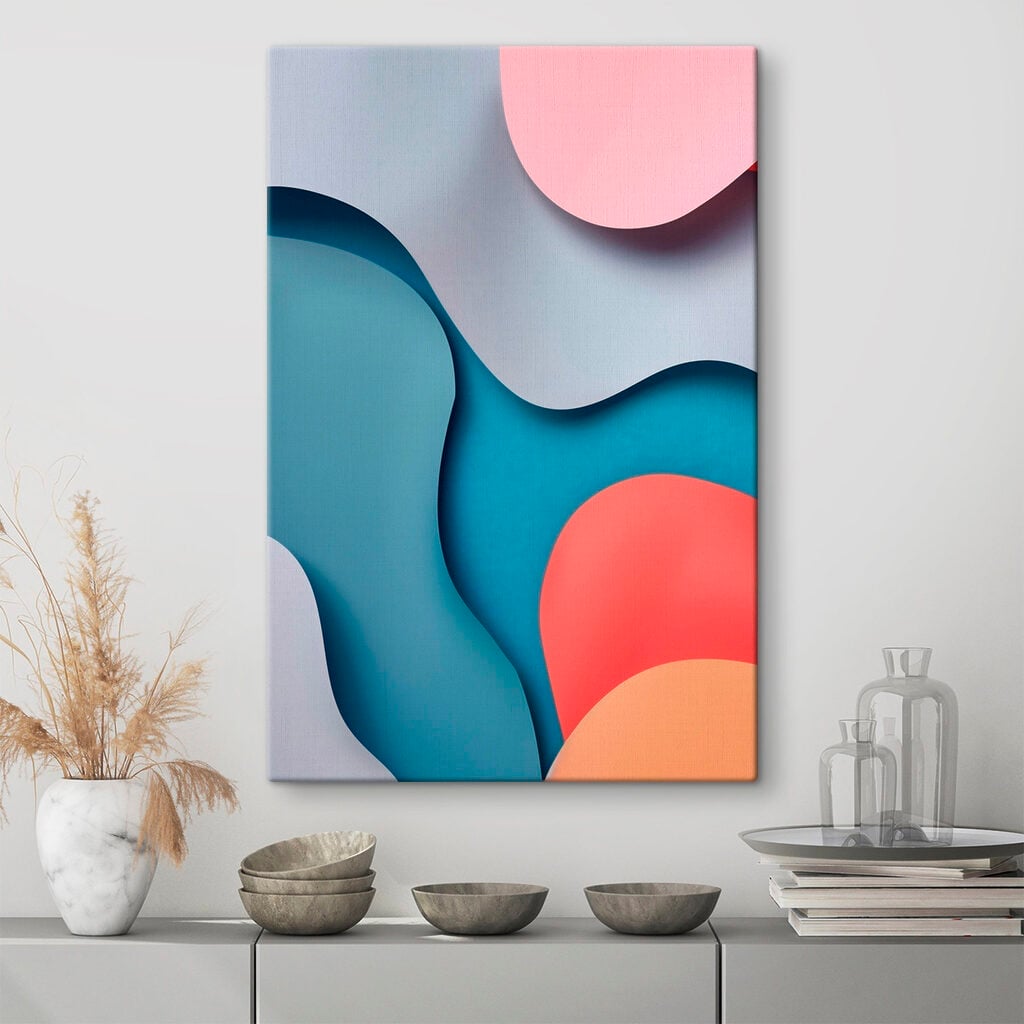 Colorful paper cut out shapes