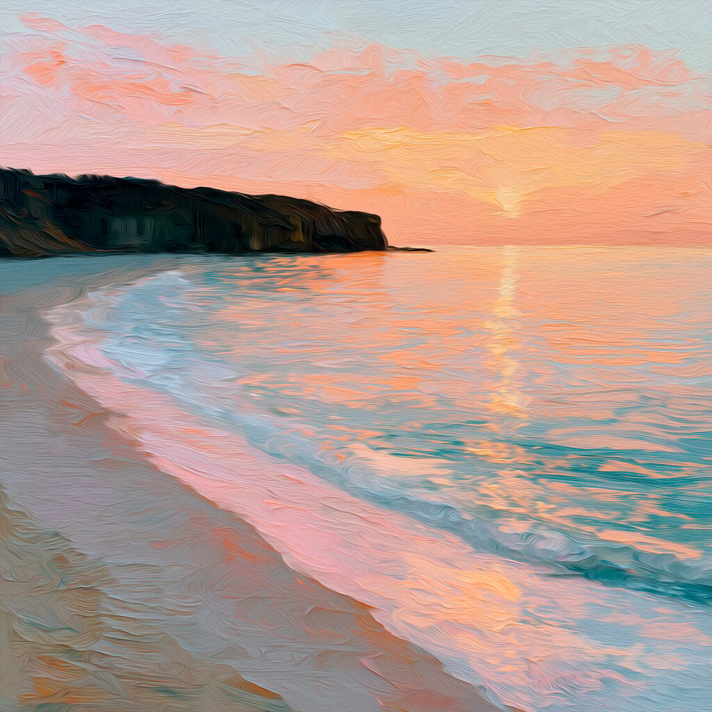 Beach with waves and cliffs