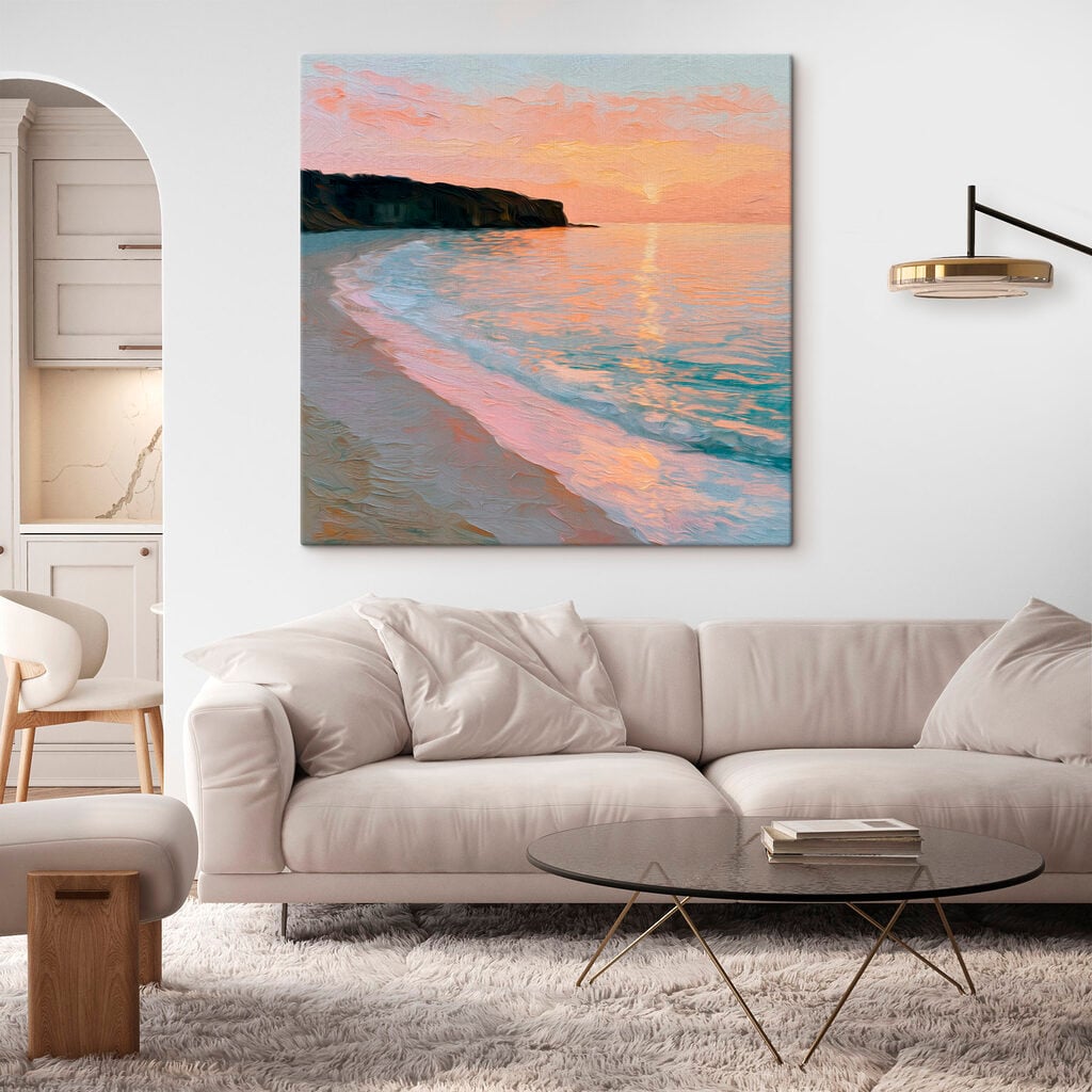 Beach with waves and cliffs