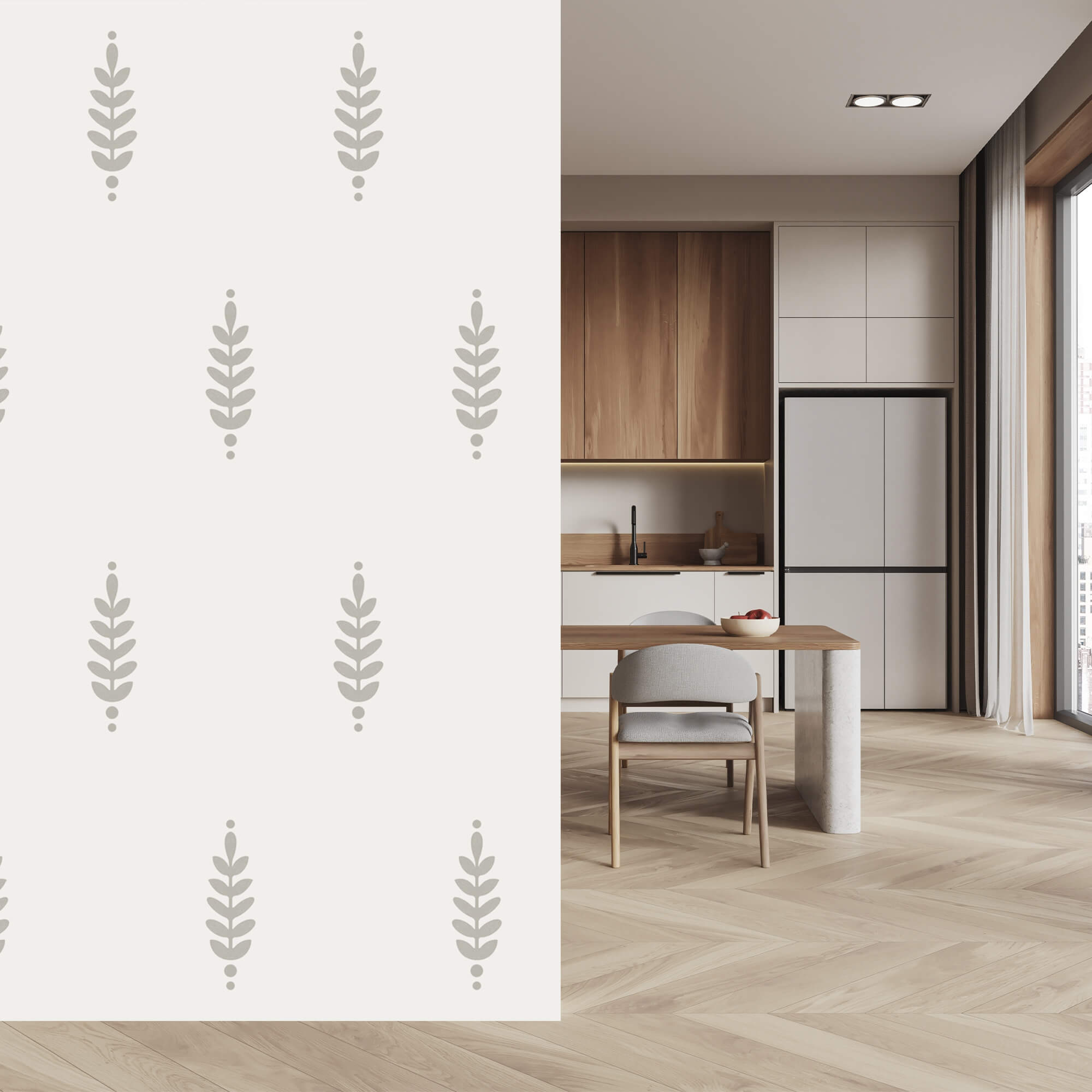 Bladmotief op een witte achtergrond