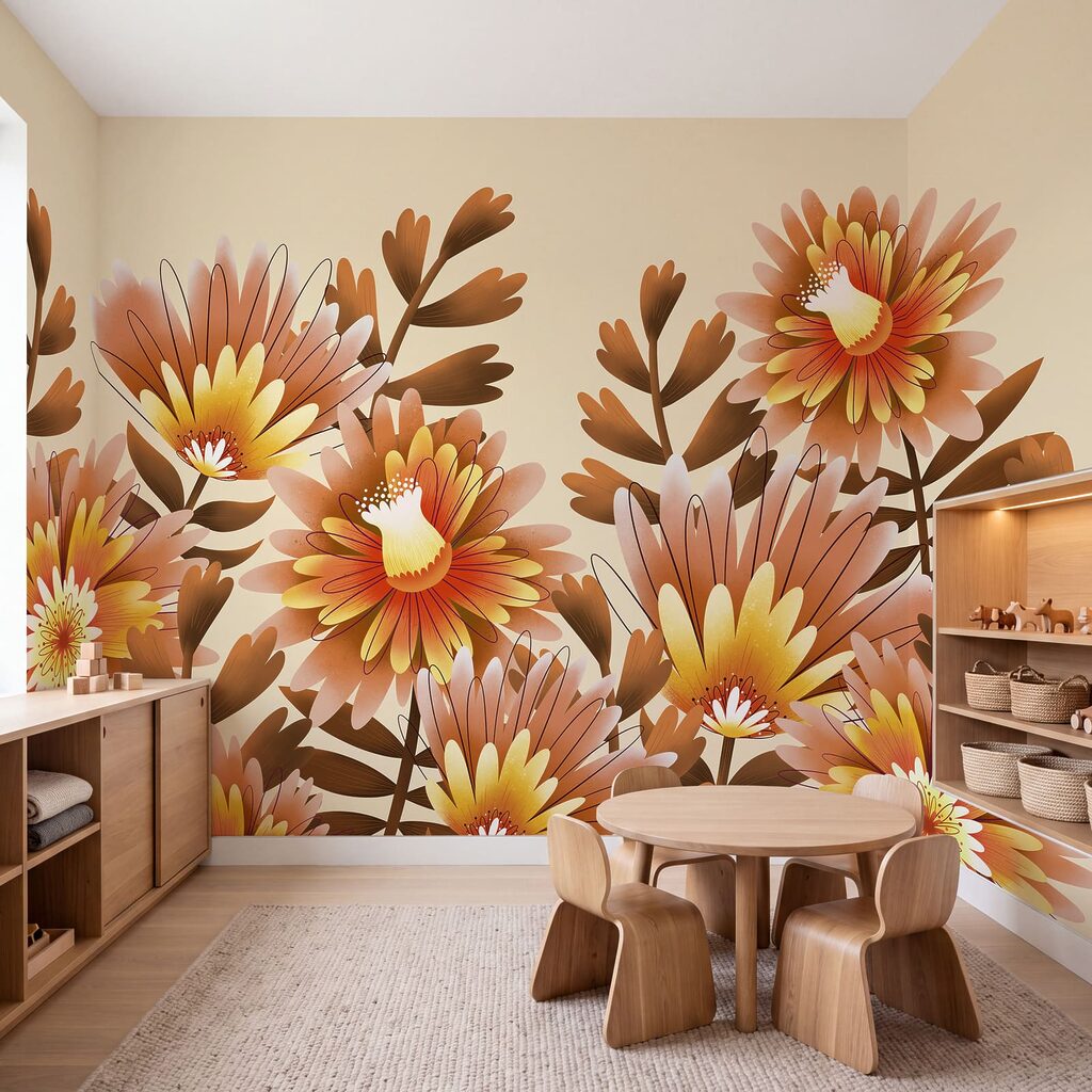 Groep oranje bloemen Groep oranje bloemen