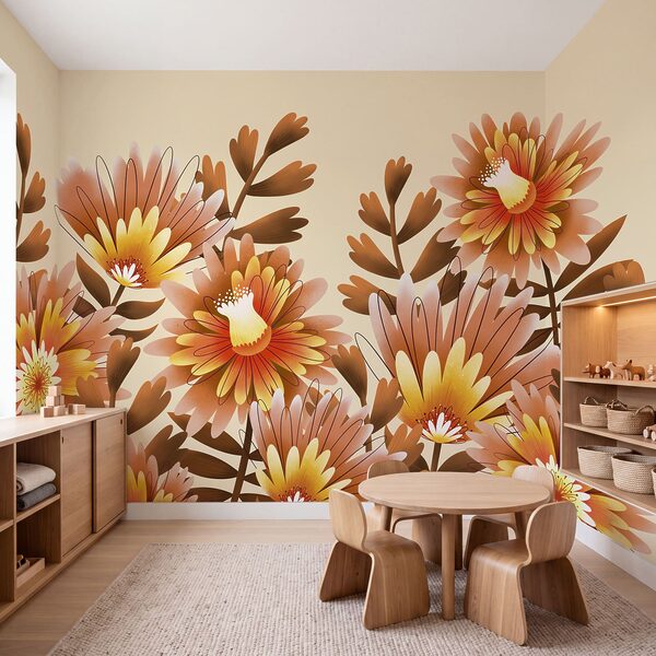 Groep oranje bloemen Groep oranje bloemen